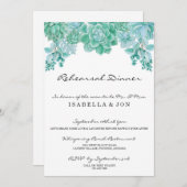 Sukkulente Hochzeit Probe Dinner Einladung (Vorne/Hinten)