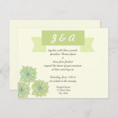 Sukkulente Hochzeitseinladung Einladung (Vorne/Hinten)