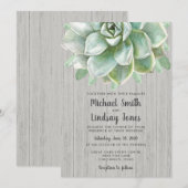 Sukkulente Hochzeitseinladung Einladung (Vorne/Hinten)