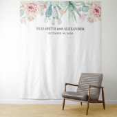 Sukkulente Hochzeitslandschaft. Kaktus-Hintergrund Wandteppich (Beispiel)