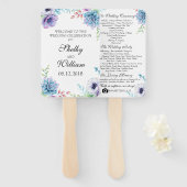 Sukkulente Hochzeitsprogramm Blume für Wasserfarbe Fächer (Vorne und Hinten)