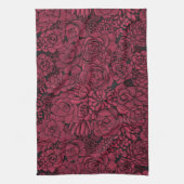 Sukkulente in Viva Magenta - Farbe des Jahres 2023 Geschirrtuch (Vertikal)