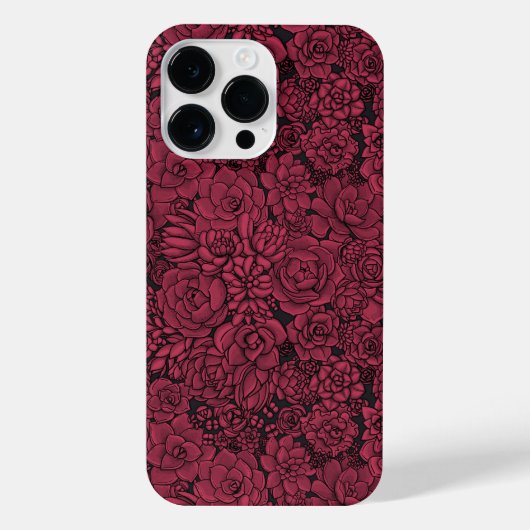 Sukkulente in Viva Magenta - Farbe des Jahres 2023 iPhone Hülle (Rückseite)