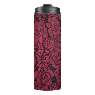 Sukkulente in Viva Magenta - Farbe des Jahres 2023 Thermosbecher