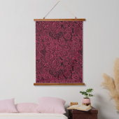 Sukkulente in Viva Magenta - Farbe des Jahres Wandteppich Mit Holzrahmen (Schlafzimmer)