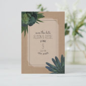 Sukkulente Inspirierte Hochzeit speichert das Datu Save The Date (Stehend Vorderseite)
