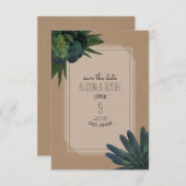 Sukkulente Inspirierte Hochzeit speichert das Datu Save The Date (Vorne/Hinten)