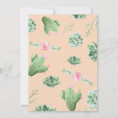 Sukkulente Kaktus Hochzeitseinladung Gold und Rosa Einladung (Rückseite)