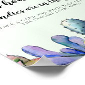 Sukkulente Kaktus Raten Sie, wie viele Baby-Duschg Poster (Ecke)