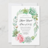 Sukkulente - Klasse des Abschlusses 2019 Einladung (Vorderseite)