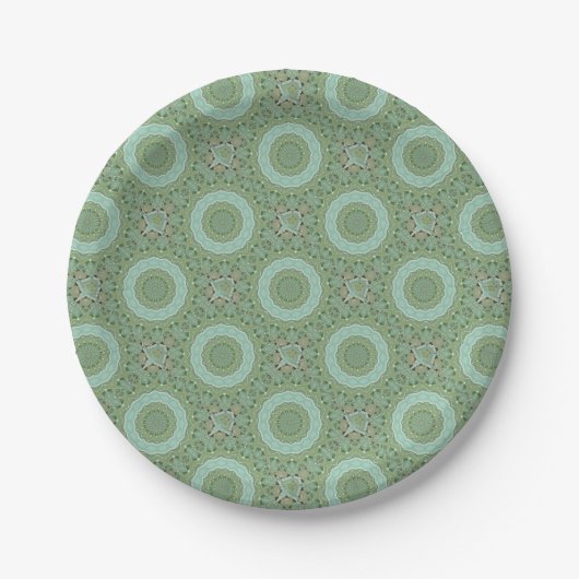 Sukkulente Mandala Pappteller (Vorderseite)