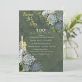 Sukkulente Oberschenkel von blasser Blues und grün Einladung (Stehend Vorderseite)