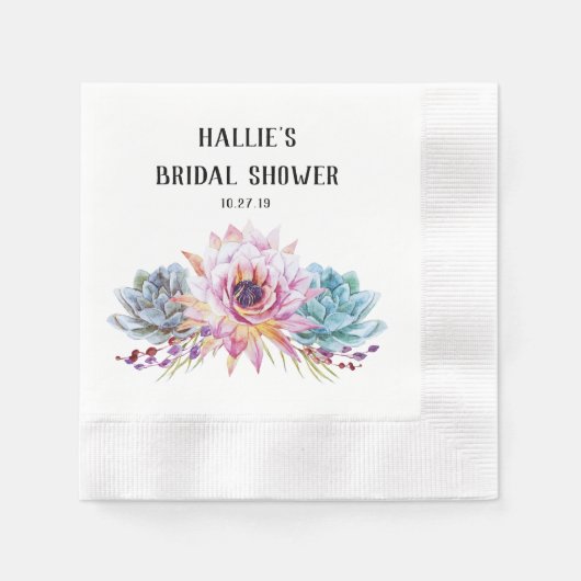 Sukkulente Personalisierte Napkins Serviette (Vorderseite)