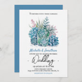 Sukkulente Pflanze Aquarellhochzeit Einladung (Vorne/Hinten)