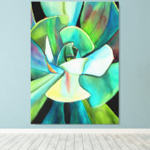 Sukkulente Pflanze Aquarellmalerei Leinwanddruck (Insitu (Holzboden))