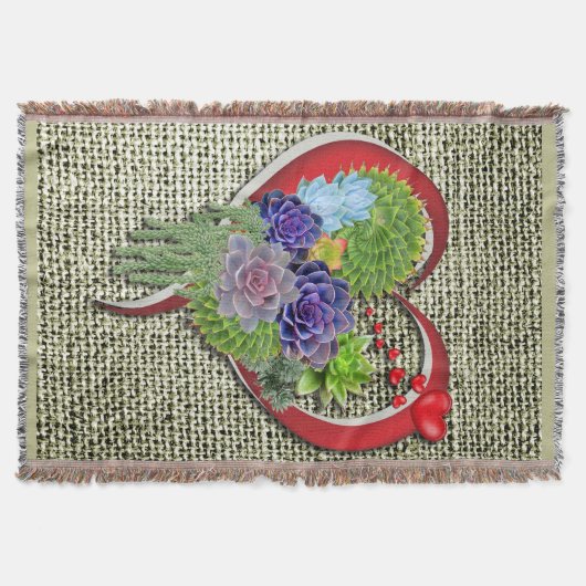 Sukkulente Pflanze im Herzen Decke (Vorderseite)