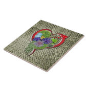 Sukkulente Pflanze im Herzen Fliese (Seite)