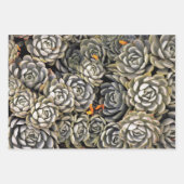 Sukkulente Pflanze in Grau und Braun Geschenkpapier Set (Vorderseite 2)