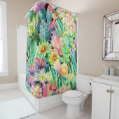 Sukkulente Pflanze und Kakteen-Gartenmuster Duschvorhang (Beispiel)