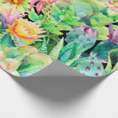 Sukkulente Pflanze und Kakteen-Gartenmuster Geschenkpapier (Ecke)