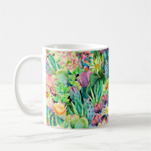 Sukkulente Pflanze und Kakteen-Gartenmuster Kaffeetasse