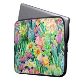 Sukkulente Pflanze und Kakteen-Gartenmuster Laptopschutzhülle (Vorderseite Links)
