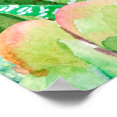 Sukkulente Pflanze und Kakteen-Gartenmuster Poster (Ecke)