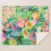 Sukkulente Pflanze und Kakteen-Gartenmuster Sherpadecke (Vorderseite (Horizontal))