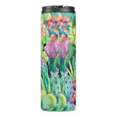Sukkulente Pflanze und Kakteen-Gartenmuster Thermosbecher (Rückseite)