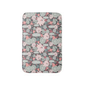 Sukkulente Pflanze und Kakteen im rosa Minzmuster Badematte (Vorderseite Vertikal)