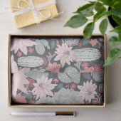 Sukkulente Pflanze und Kaktusmuster in rosa Grün Seidenpapier (Geschenk)