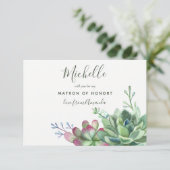 Sukkulente Pflanze werden meine Ehrenmatrone sein Einladung (Stehend Vorderseite)