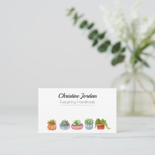 Sukkulente Planter Visitenkarte (Stehend Vorderseite)
