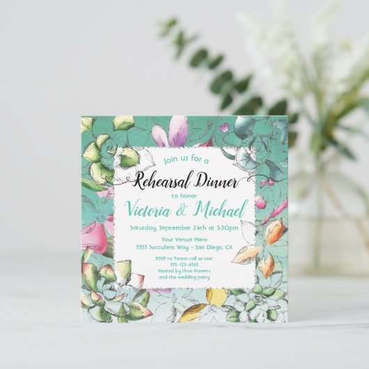 Sukkulente Probe Einladung (Stehend Vorderseite)