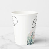 Sukkulente Rose Goldene Landschaft Blätter Elegant Pappbecher (Rechts)