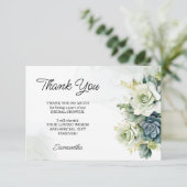 Sukkulente, Rose und grünes Brautparty Dankeskarte (Stehend Vorderseite)