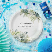 Sukkulente, Rose und grünes Brautparty Pappteller (Party)