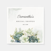 Sukkulente, Rose und grünes Brautparty Serviette (Vorderseite)