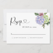 Sukkulente RSVP-Karte Save The Date (Vorderseite)
