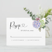 Sukkulente RSVP-Karte Save The Date (Stehend Vorderseite)