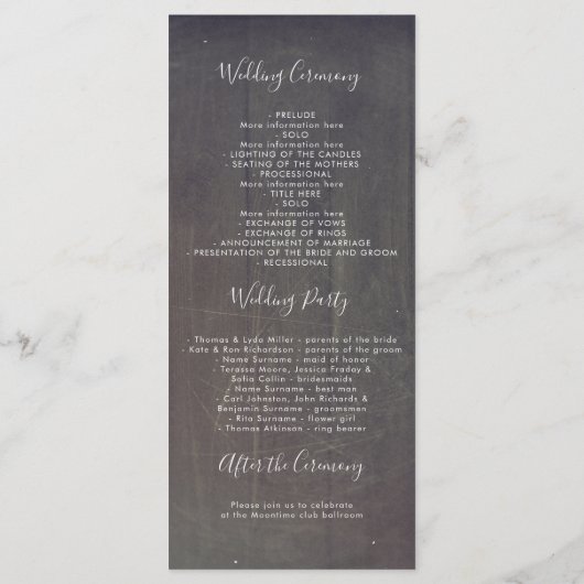 Sukkulente rustikale Hochzeitsprogramme Programm (Rückseite)