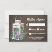 Sukkulente Rustikale Holzlattern Hochzeitskarten RSVP Karte (Vorderseite)