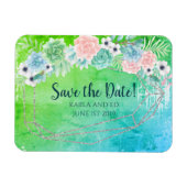 Sukkulente Save the Date geometrisch Magnet (Horizontal)