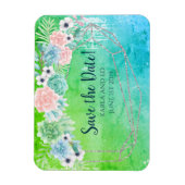 Sukkulente Save the Date geometrisch Magnet (Vertikal)