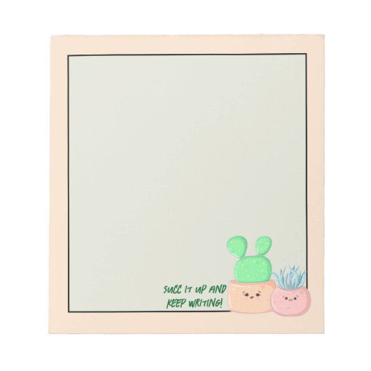 Sukkulente Skripte: Notepad Notizblock (Vorderseite)