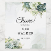 Sukkulente und Brautparty Weinetikett (Einzelnes Label)