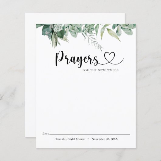 Sukkulente und Eukalyptus-Gebete für die Neugebore (Vorne/Hinten)