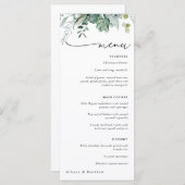 Sukkulente und Eukalyptus Greenerity Wedding Menu Menükarte (Vorne/Hinten)