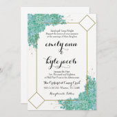 Sukkulente und Goldhochzeit Einladung (Vorne/Hinten)