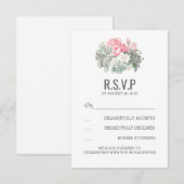 Sukkulente und rosa Florale Hochzeitskarten RSVP Karte (Vorne/Hinten)